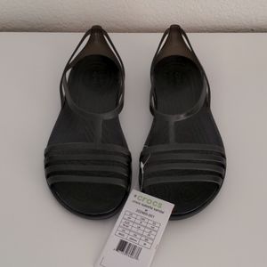Crocs Isabella Flat Sandal Black SZ 9